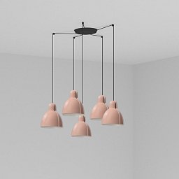 Obrázek pro produkt VENICE 200 závěsné svítidlo 5x žárovka, růžová - FARO