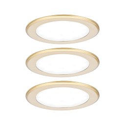 LED vestavná nábytková svítidla 3ks sada kruhové 65mm 3x2,5W 230/12V 4000K zlatá mat - PAULMANN Obrázek pro produkt LED vestavná nábytková svítidla 3ks sada kruhové 65mm 3x2,5W 230/12V 4000K zlatá mat - PAULMANN