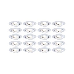Obrázek pro produkt LED vestavné svítidlo 20ks-sada výklopné kruhové 82mm 70° 20x4,8W 230V 3000K bílá mat - PAULMANN