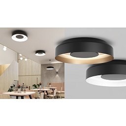 Obrázek pro produkt AKCE - Stropní svítidlo MAXI RING dot LED M930 bílá / zlatá 25W 3000K - AQFORM
