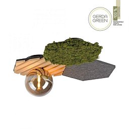 Obrázek pro produkt VÝPRODEJ VZORKU - Nástěnné svítidlo GREEN dub přírodní dřevo s akustickým panelem kouřové sklo - JUST LIGHT