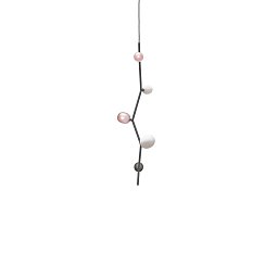 Obrázek pro produkt Závěsné svítidlo IVY VERTICAL 5 růžová / kouřová / opál 5x 1,2W 91lm G4 24V - BROKIS