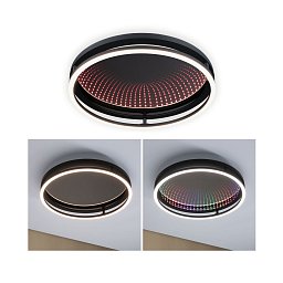 Obrázek pro produkt LED nástěnné/stropní svítidlo Spaceglow One RGB+ 230V 34,5W stmívatelné černá mat - PAULMANN