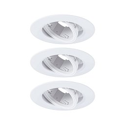 Obrázek pro produkt Vestavné svítidlo 3ks-sada výklopné kruhové 90mm 30° GU10 max. 3x10W 230V bílá - PAULMANN