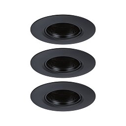 Obrázek pro produkt Vestavné svítidlo 3ks-sada nevýklopné kruhové 90mm GU10 max. 3x10W 230V černá - PAULMANN