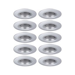 Obrázek pro produkt Vestavné svítidlo 10ks-sada nevýklopné kruhové 90mm GU10 max. 10x10W 230V matný chrom - PAULMANN