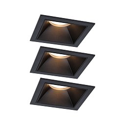 Obrázek pro produkt LED vestavné svítidlo 3-krokové-stmívatelné Cole Coin základní sada IP44 hranaté 88x88mm Coin 3x6W 230V stmívatelné 2700K černá - PAULMANN