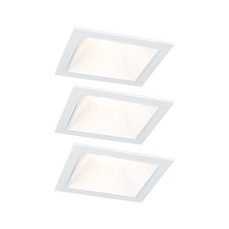 Obrázek pro produkt LED vestavné svítidlo 3-krokové-stmívatelné Cole Coin základní sada IP44 hranaté 88x88mm Coin 3x6W 230V stmívatelné 2700K bílá - PAULMANN