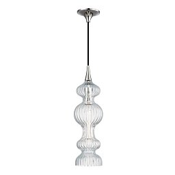 Obrázek pro produkt VÝPRODEJ VZORKU - Závěsné svítidlo POMFRET ocel/sklo nikl/čirá E27 1x40W - HUDSON VALLEY