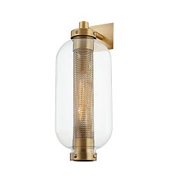 Obrázek pro produkt VÝPRODEJ VZORKU - Venkovní nástěnné svítidlo ATWATER mosaz/sklo mosaz/čirá E27 1x13W - HUDSON VALLEY (Troy)