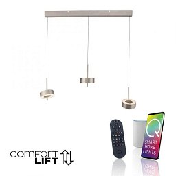 Obrázek pro produkt Závěsné svítidlo Q-ROTATE 3 ramenné hliník nastavitelná výška Smart Home ZigBee 2700-5000K - PAUL NEUHAUS
