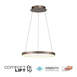 Obrázek pro produkt HOOP LED závěsné svítidlo hnědé nastavitelná výška paměťová funkce SimplyDim 3000K - PAUL NEUHAUS