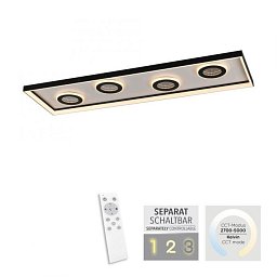 Obrázek pro produkt DUNE LED stropní svítidlo stmívatelné černá dálkový ovladač CCT tunelový efekt 2700-5000K - PAUL NEUHAUS