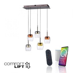Obrázek pro produkt AKCE - LED závěsné svítidlo Q-KON 5-ramenné vícebarevné Smart Home ZigBee 2700-5000K - PAUL NEUHAUS