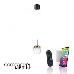 Obrázek pro produkt LED závěsné svítidlo Q-KON 1-ramenné zlatá Smart Home s aplikací ZigBee 2700-5000K - PAUL NEUHAUS