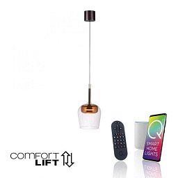 Obrázek pro produkt AKCE - LED závěsné svítidlo Q-KON 1-ramenné měď Smart Home s aplikací ZigBee 2700-5000K - PAUL NEUHAUS
