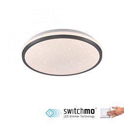 Obrázek pro produkt KYLE LED stropní svítidlo průměr 28cm černé hvězdné nebe krokově stmívatelné 3000K - JUST LIGHT