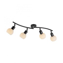 Obrázek pro produkt LOKI LED stropní svítidlo černé 4 ramenné nastavitelné opálové skleněné spoty 3000K - JUST LIGHT