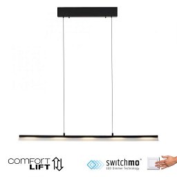 Obrázek pro produkt NELE LED závěsné svítidlo černé Comfor Lift nastavitelná výška krokově stmívatelné 3000K - JUST LIGHT