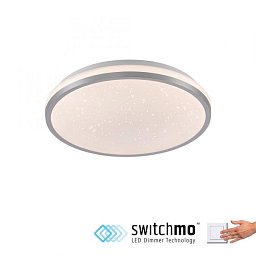 Obrázek pro produkt KYLE LED stropní svítidlo průměr 28cm stříbrné hvězdné nebe krokově stmívatelné 3000K - JUST LIGHT
