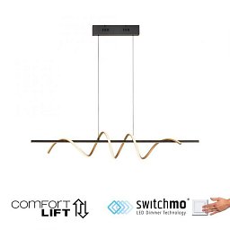 Obrázek pro produkt EMANDA LED závěsné svítidlo černé mosaz nastavitelná výška Comfort Lift krokově stmívatelné 3000K - JUST LIGHT