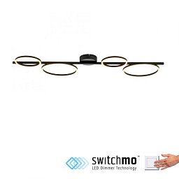 Obrázek pro produkt MINI RITUS LED stropní svítidlo černé světelné kruhy krokově stmívatelné 3000K - JUST LIGHT