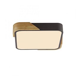 Obrázek pro produkt BILA LED stropní svítidlo hranaté černá s dekorem dřeva nadčasový design 3000K - JUST LIGHT