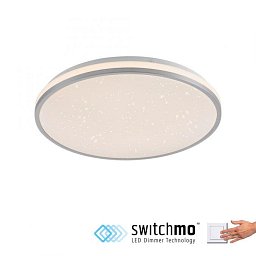 Obrázek pro produkt KYLE LED stropní svítidlo průměr 38cm stříbrné hvězdné nebe krokově stmívatelné 3000K - JUST LIGHT