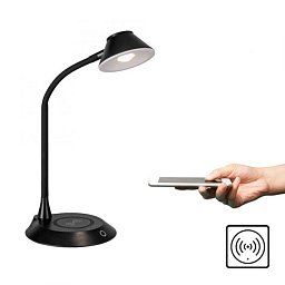 Obrázek pro produkt PUCKI LED stolní lampa černá bezdrátové nabíjení telefonu dotykový stmívač nastavitelné 3000K - JUST LIGHT