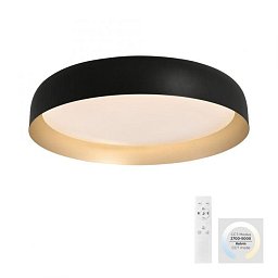 Obrázek pro produkt OSKO LED stropní svítidlo průměr 57 černá / zlatá stmívatelné dálkovým ovladačem CCT 2700-5000K - JUST LIGHT