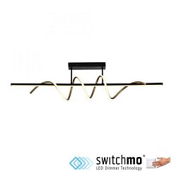 Obrázek pro produkt EMANDA LED stropní svítidlo černé mosaz zakřivené krokově stmívatelné 3000K - JUST LIGHT