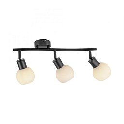 Obrázek pro produkt LOKI LED stropní svítidlo černé 3 ramenné otočné spoty opálové sklo 3000K - JUST LIGHT