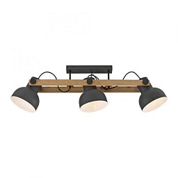 Obrázek pro produkt CUP 2.0 stropní svítidlo 3 ramenné dřevo z akácie nastavitelná výška industriální - JUST LIGHT