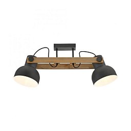 Obrázek pro produkt CUP 2.0 stropní svítidlo 2 ramenné dřevo z akácie nastavitelná výška industriální - JUST LIGHT