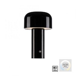 Obrázek pro produkt AGNES LED bateriové stolní svítidlo černé tvar houby stmívatelné dotykem USB 2700-5000K - JUST LIGHT
