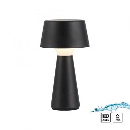 Obrázek pro produkt ABERA LED stolní lampa na baterie černá dotykový stmívač IP54 USB vnitřní i venkovní použití 3000K - JUST LIGHT