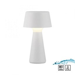 Obrázek pro produkt ABERA LED stolní lampa na baterie bílá dotykový stmívač IP54 USB vnitřní i venkovní použití 3000K - JUST LIGHT