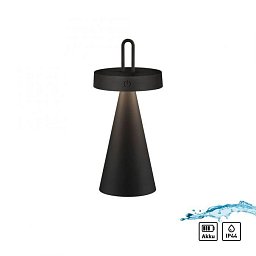 Obrázek pro produkt ALWA LED stolní lampa na baterie černá stmívatelné dotykem IP44 vnitřní i venkovní 2700K - JUST LIGHT