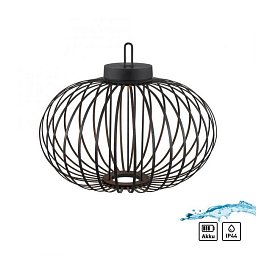 Obrázek pro produkt AKUBA LED stolní lampa průměr 46cm černá na baterie USB IP44 stmívatelné dotykem 2700K - JUST LIGHT