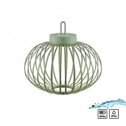 Obrázek pro produkt AKUBA LED stolní lampa průměr 36cm zelená na baterie USB IP44 stmívatelné dotykem 2700K - JUST LIGHT