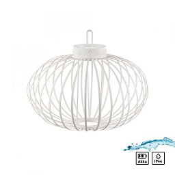 Obrázek pro produkt AKUBA LED stolní lampa průměr 46cm bílé na baterie USB IP44 stmívatelné dotykem 2700K - JUST LIGHT
