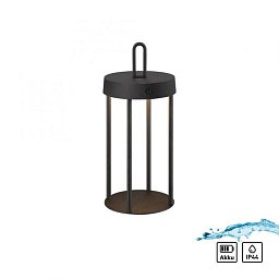 Obrázek pro produkt ANSELM LED stolní lampa na baterie černá 28cm dotykový stmívač IP44 zahradní svítidlo 2700K - JUST LIGHT