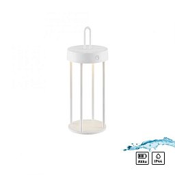 Obrázek pro produkt ANSELM LED stolní lampa na baterie bílá 28cm dotykový stmívač IP44 zahradní svítidlo 2700K - JUST LIGHT