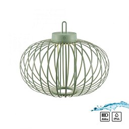 Obrázek pro produkt AKUBA LED stolní lampa průměr 46cm zelená na baterie USB IP44 stmívatelné dotykem 2700K - JUST LIGHT