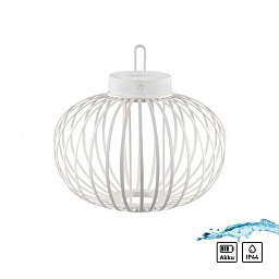Obrázek pro produkt AKUBA LED stolní lampa průměr 36cm bílá na baterie USB IP44 stmívatelné dotykem 2700K - JUST LIGHT
