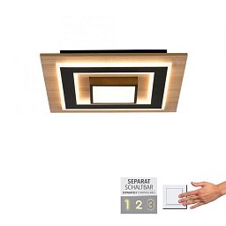 Obrázek pro produkt TOLA LED stropní svítidlo černé imitace dřeva s kovem nastavitelné vypínačem 3000K - JUST LIGHT