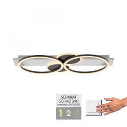 Obrázek pro produkt TROOPER LED stropní svítidlo bílé s dřevo teplá bílá do obývacího pokoje světelný kruh 3000K - JUST LIGHT