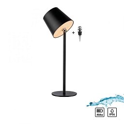 Obrázek pro produkt BOTERIA LED lampička na láhev, nabíjecí, s přídavnou nohou, černá 3000K - JUST LIGHT