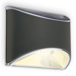 Obrázek pro produkt Solární LED nástěnné svítidlo, 10 cm, antracit - BRILO