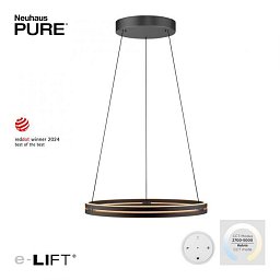 Obrázek pro produkt LED závěsné svítidlo PURE E-Loop elektrické 2700-5000K dub/černá perleť - PAUL NEUHAUS